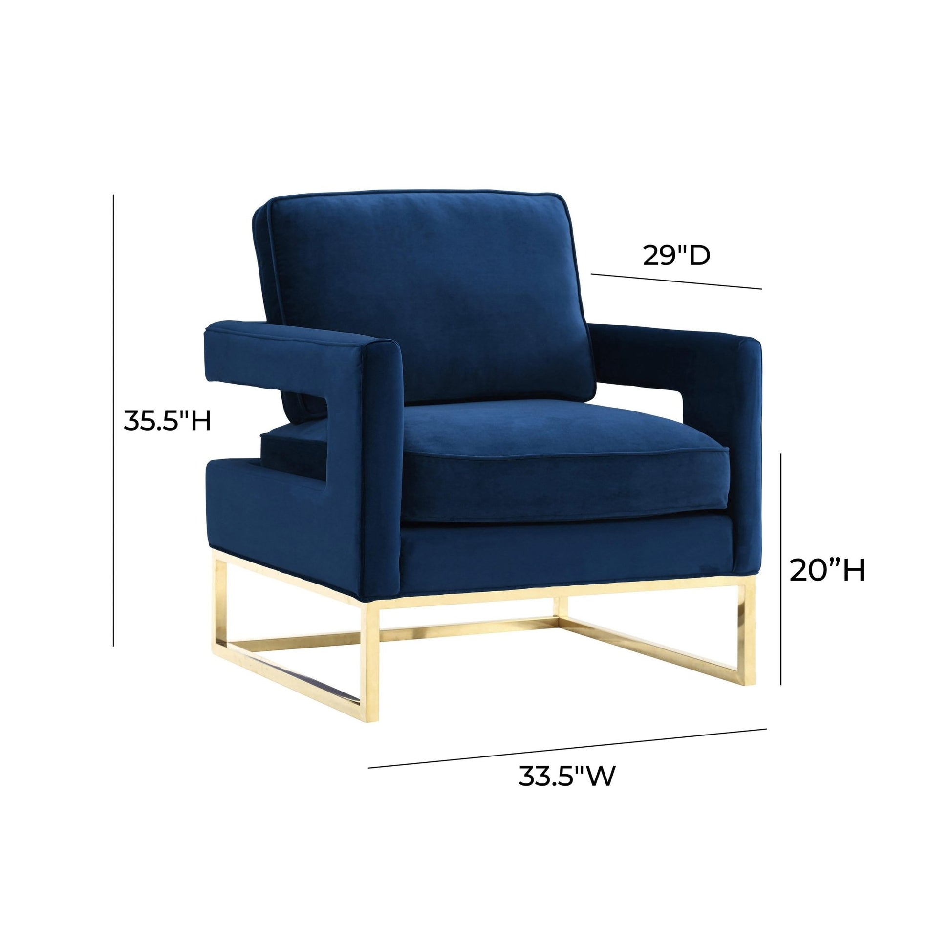 Avery Navy Velvet Chair - Skandi London