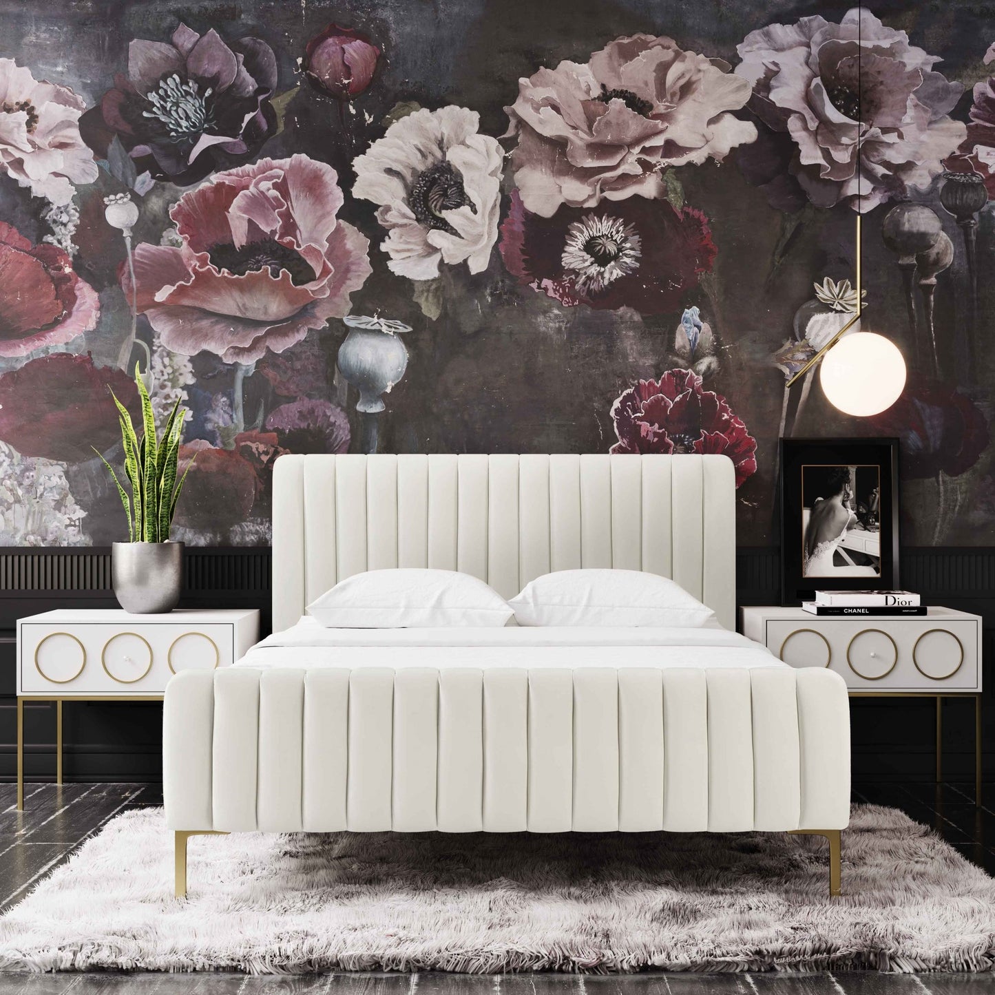 Angela Cream Bed in King - Skandi London