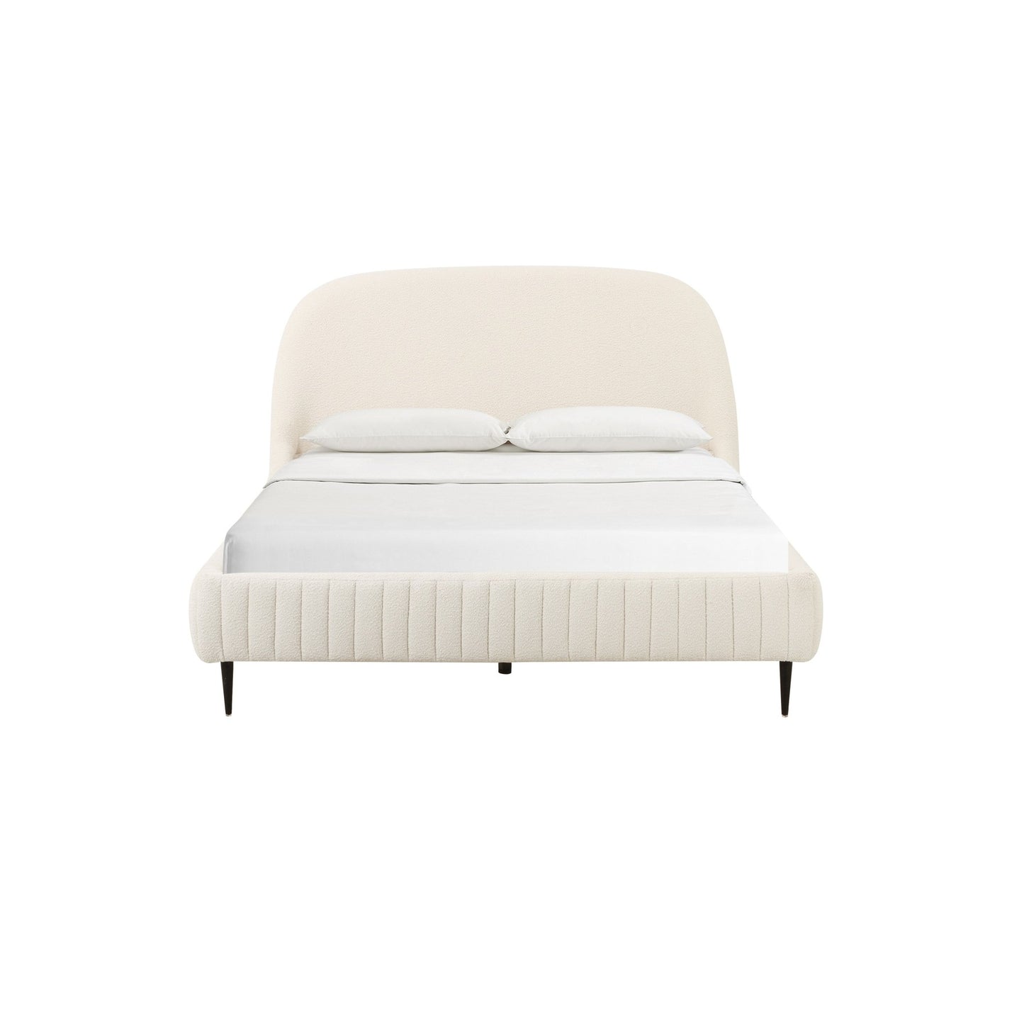 Denise Cream Boucle Bed in King - Skandi London
