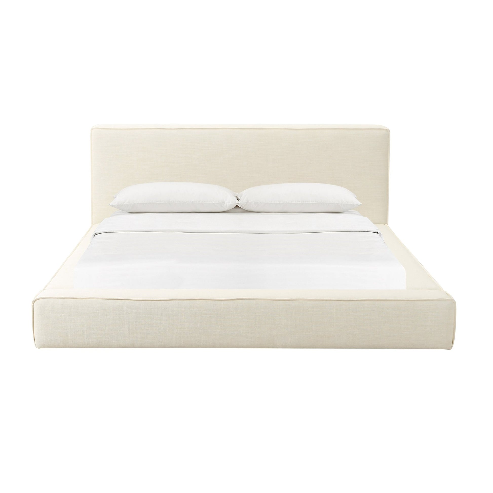 Olafur Cream Linen Super King Bed - Skandi London