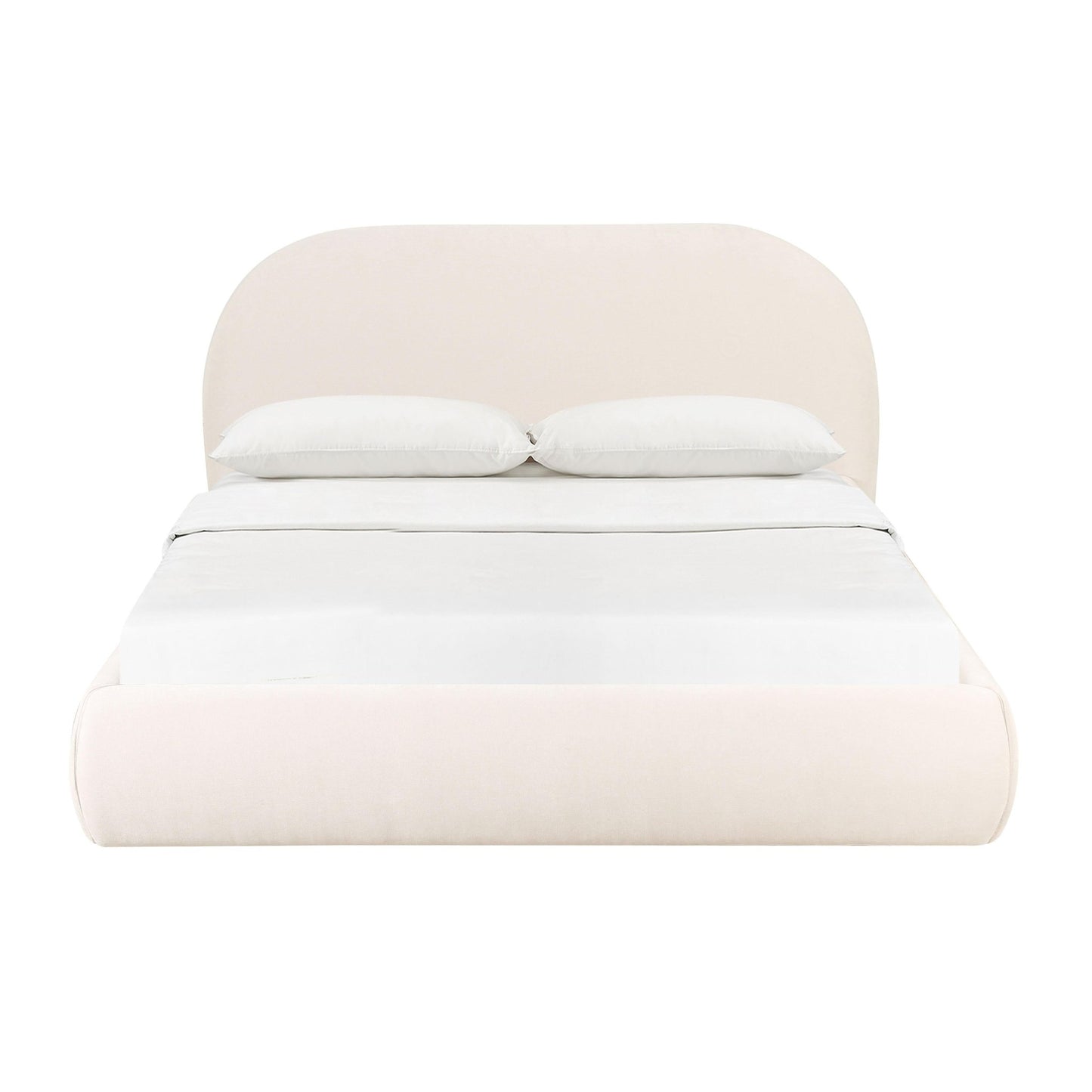 Bara Cream Textured Velvet King Bed - Skandi London