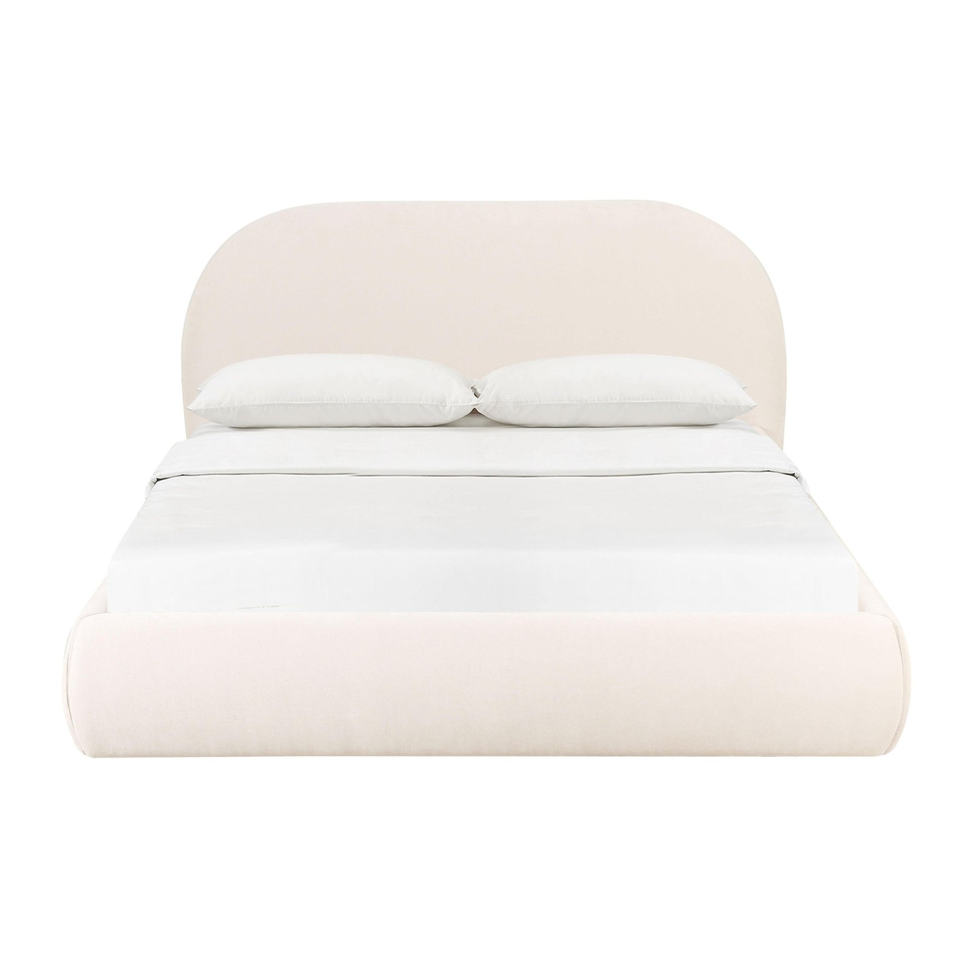 Bara Cream Textured Velvet King Bed - Skandi London