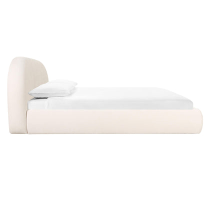 Bara Cream Textured Velvet Super King Bed - Skandi London