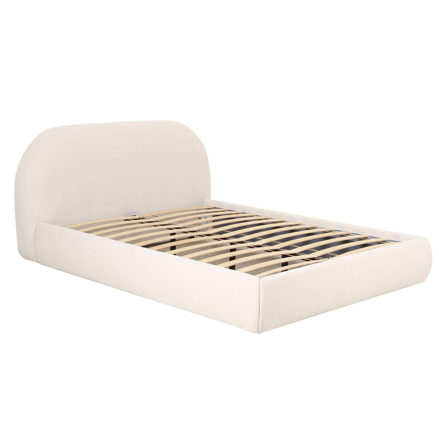 Bara Cream Textured Velvet Super King Bed - Skandi London