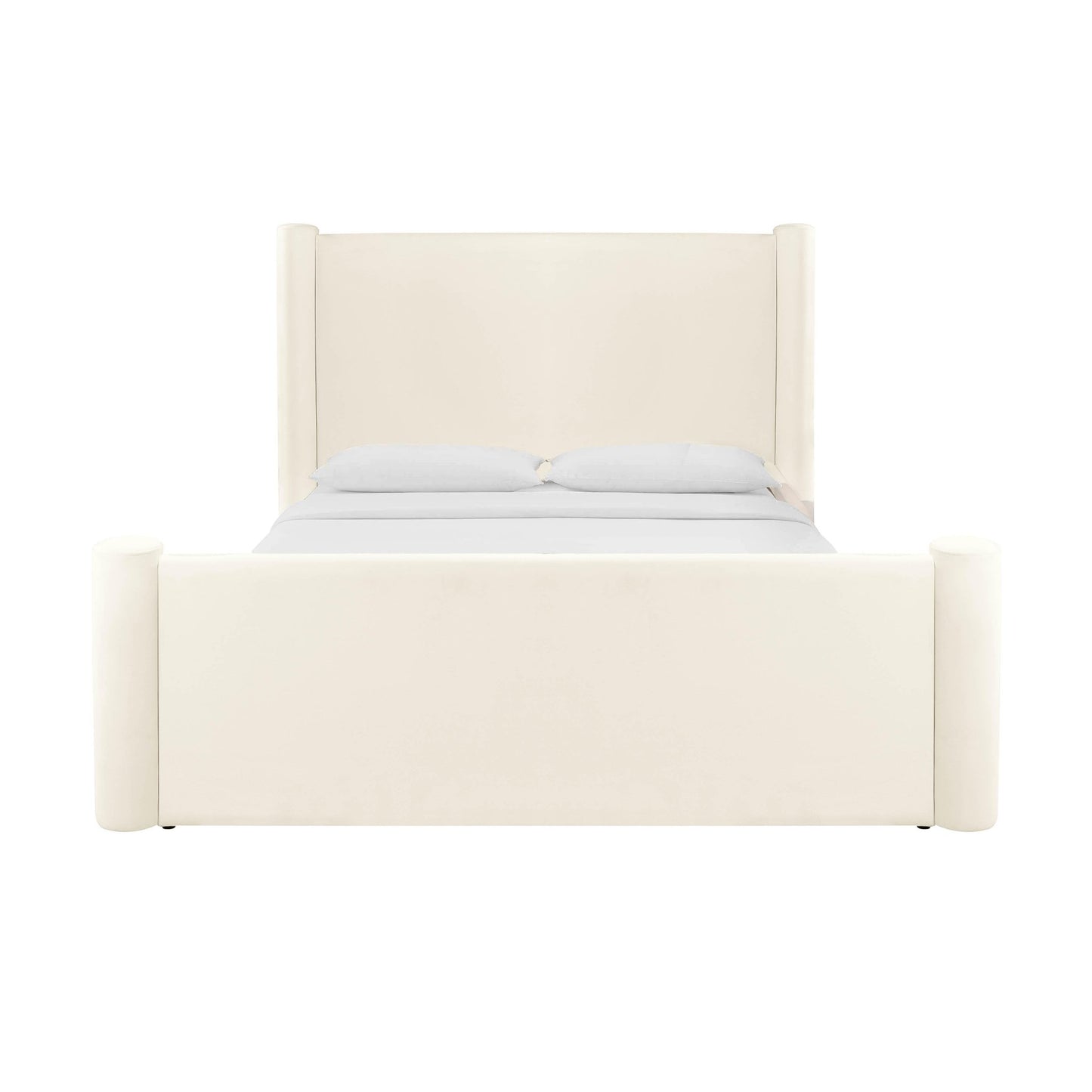 Athara Cream Velvet King Bed - Skandi London