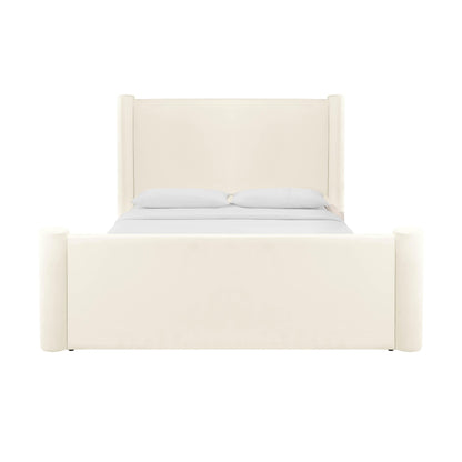 Athara Cream Velvet King Bed - Skandi London