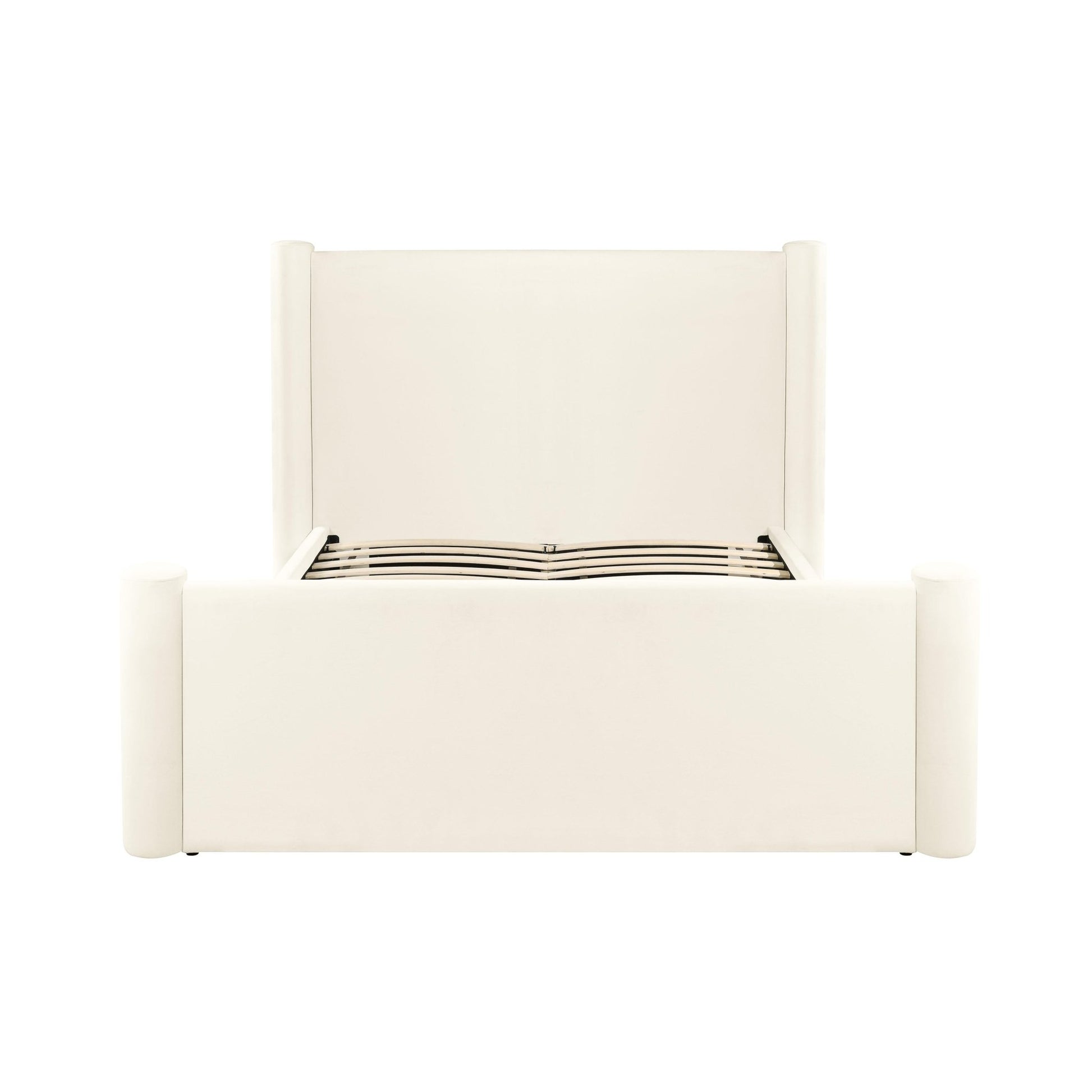 Athara Cream Velvet King Bed - Skandi London