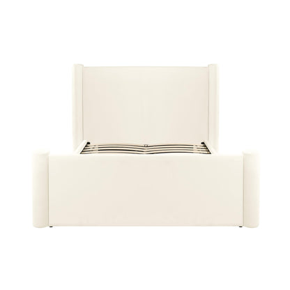 Athara Cream Velvet King Bed - Skandi London