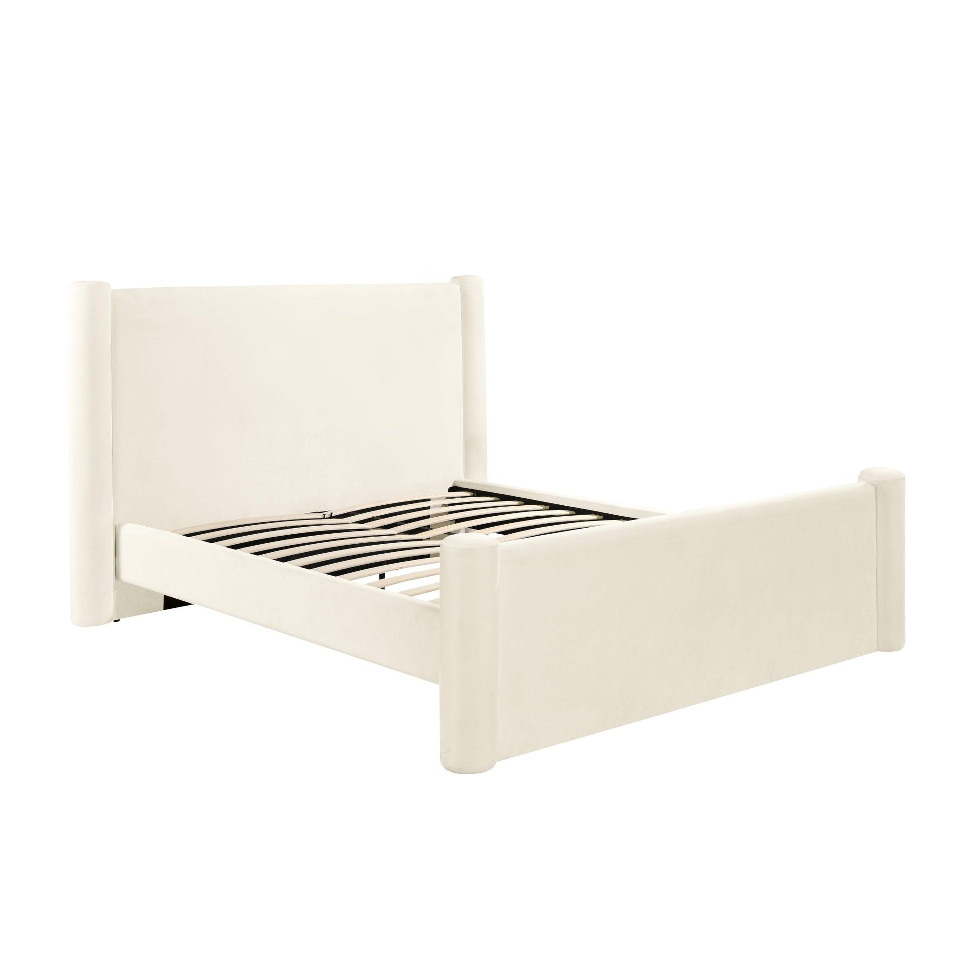 Athara Cream Velvet King Bed - Skandi London