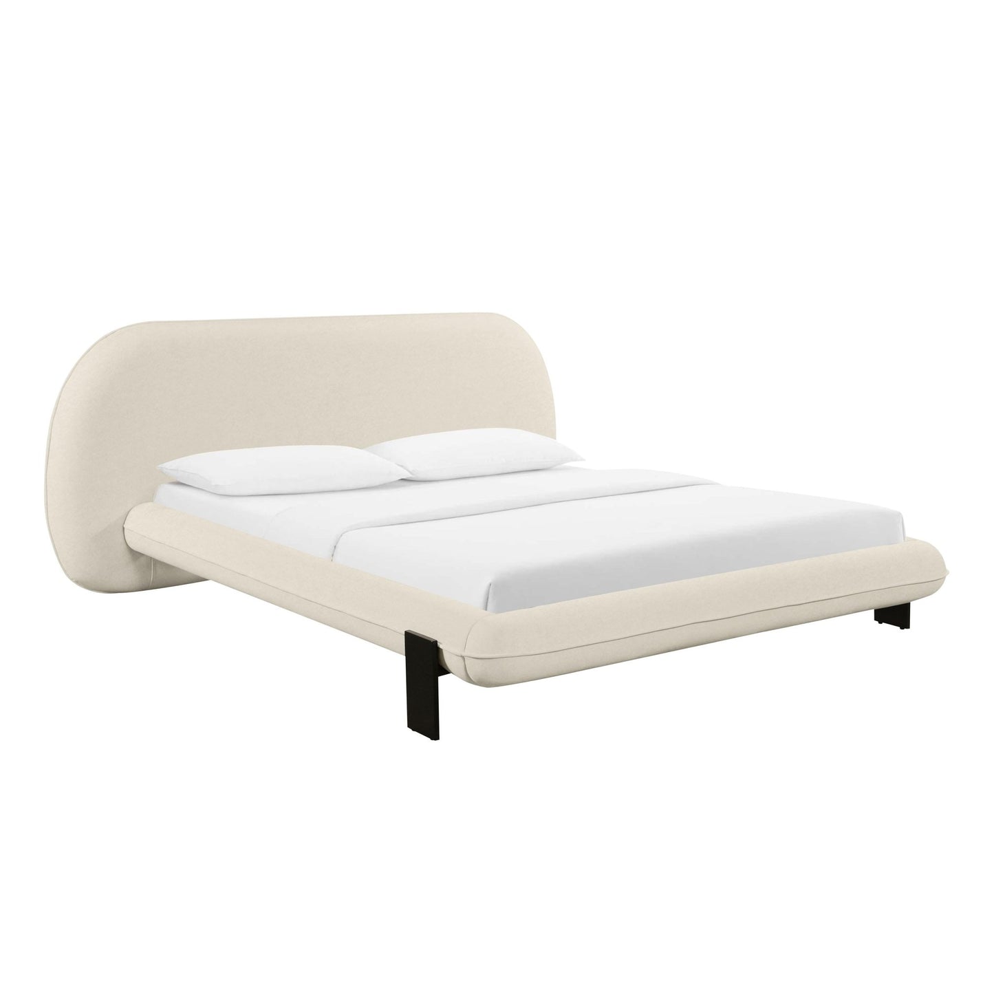 Ophelia Cream Faux Wool King Bed - Skandi London