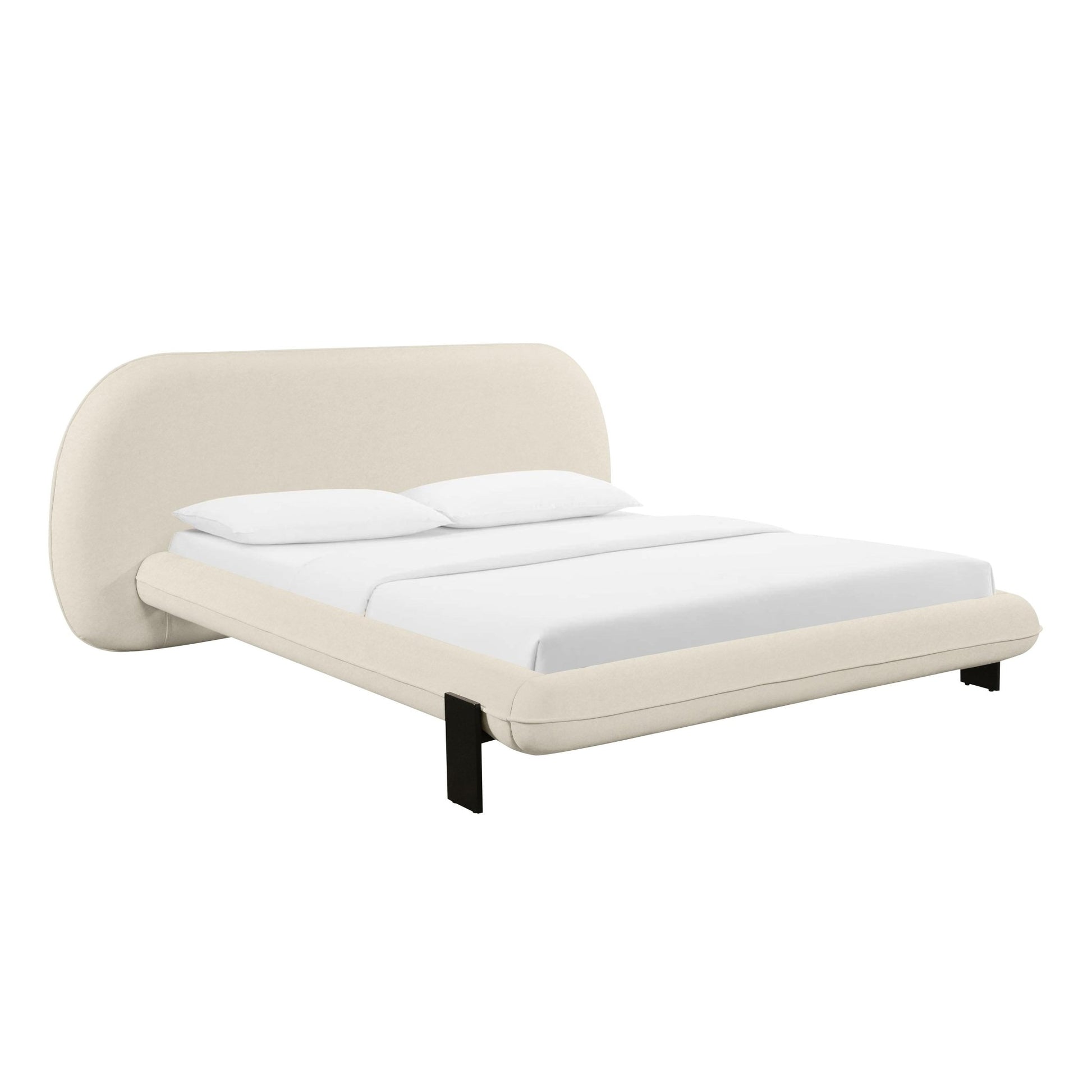 Ophelia Cream Faux Wool King Bed - Skandi London