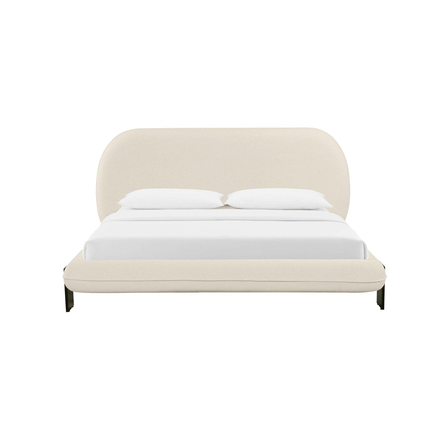 Ophelia Cream Faux Wool King Bed - Skandi London