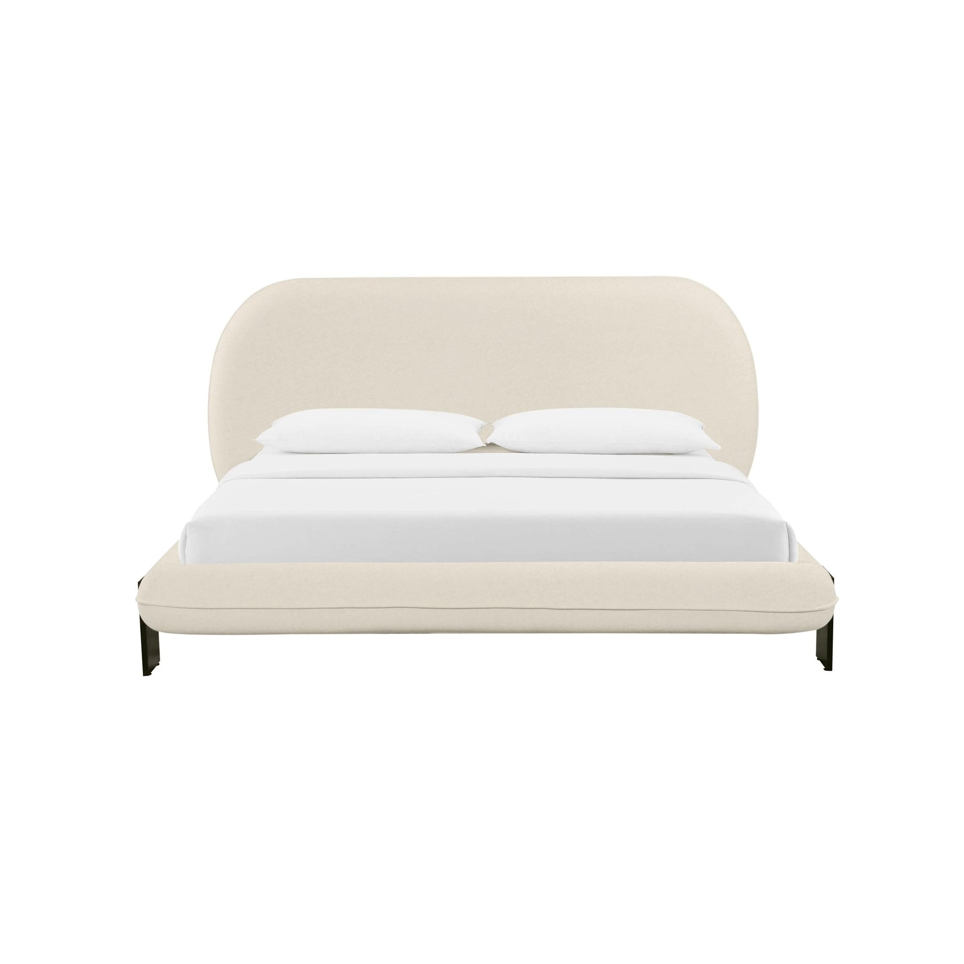 Ophelia Cream Faux Wool King Bed - Skandi London