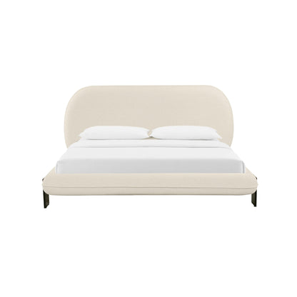 Ophelia Cream Faux Wool King Bed - Skandi London