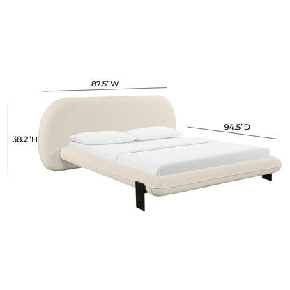 Ophelia Cream Faux Wool King Bed - Skandi London