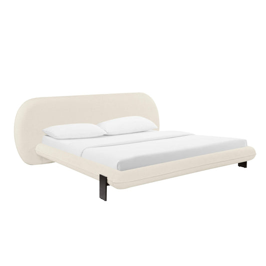 Ophelia Cream Faux Wool Super King Bed - Skandi London