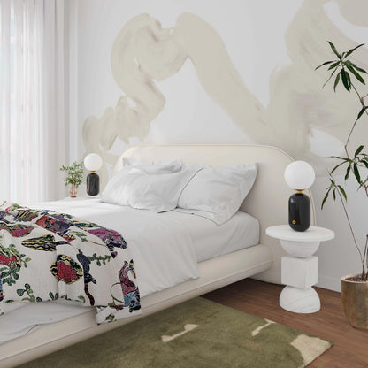 Ophelia Cream Faux Wool Super King Bed - Skandi London