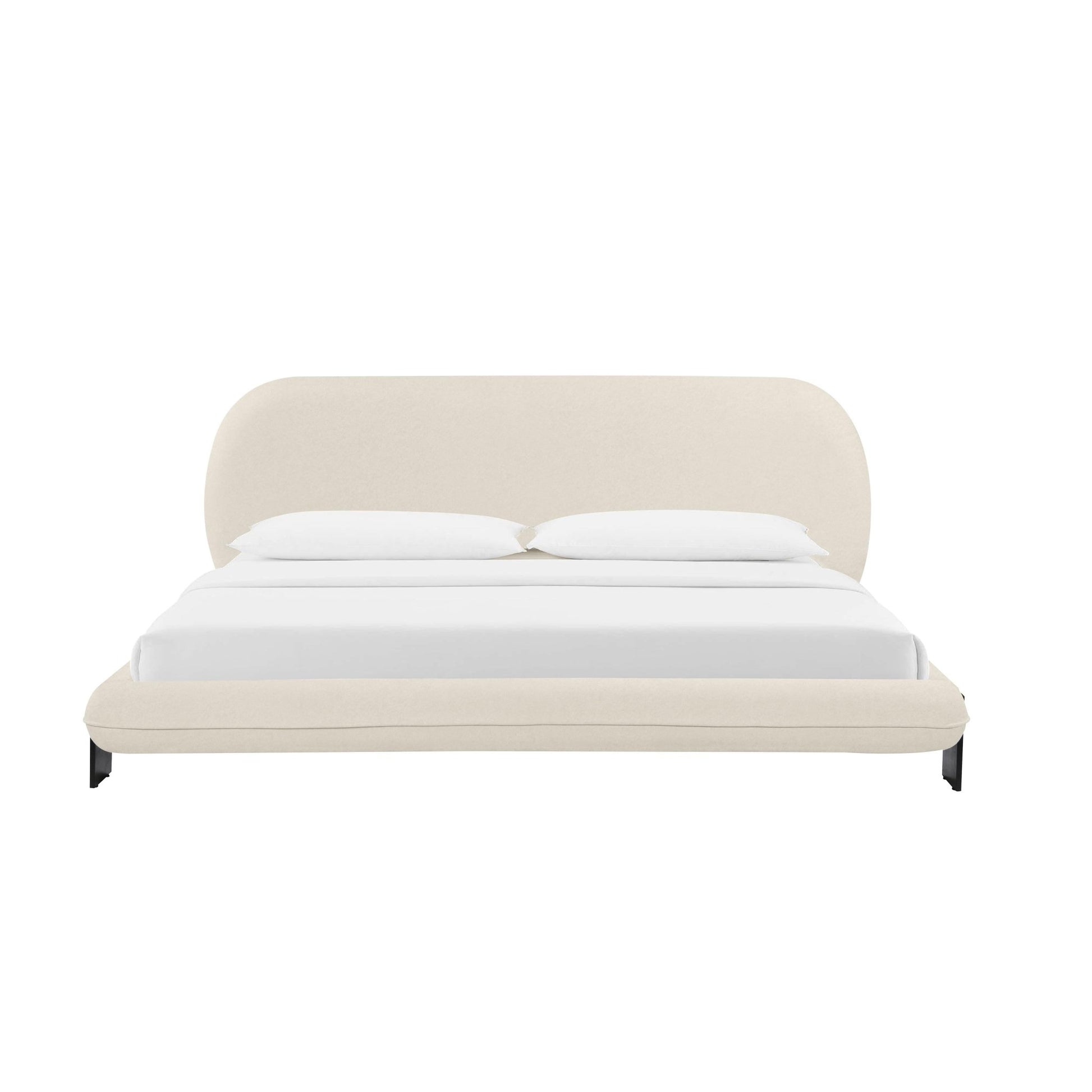 Ophelia Cream Faux Wool Super King Bed - Skandi London