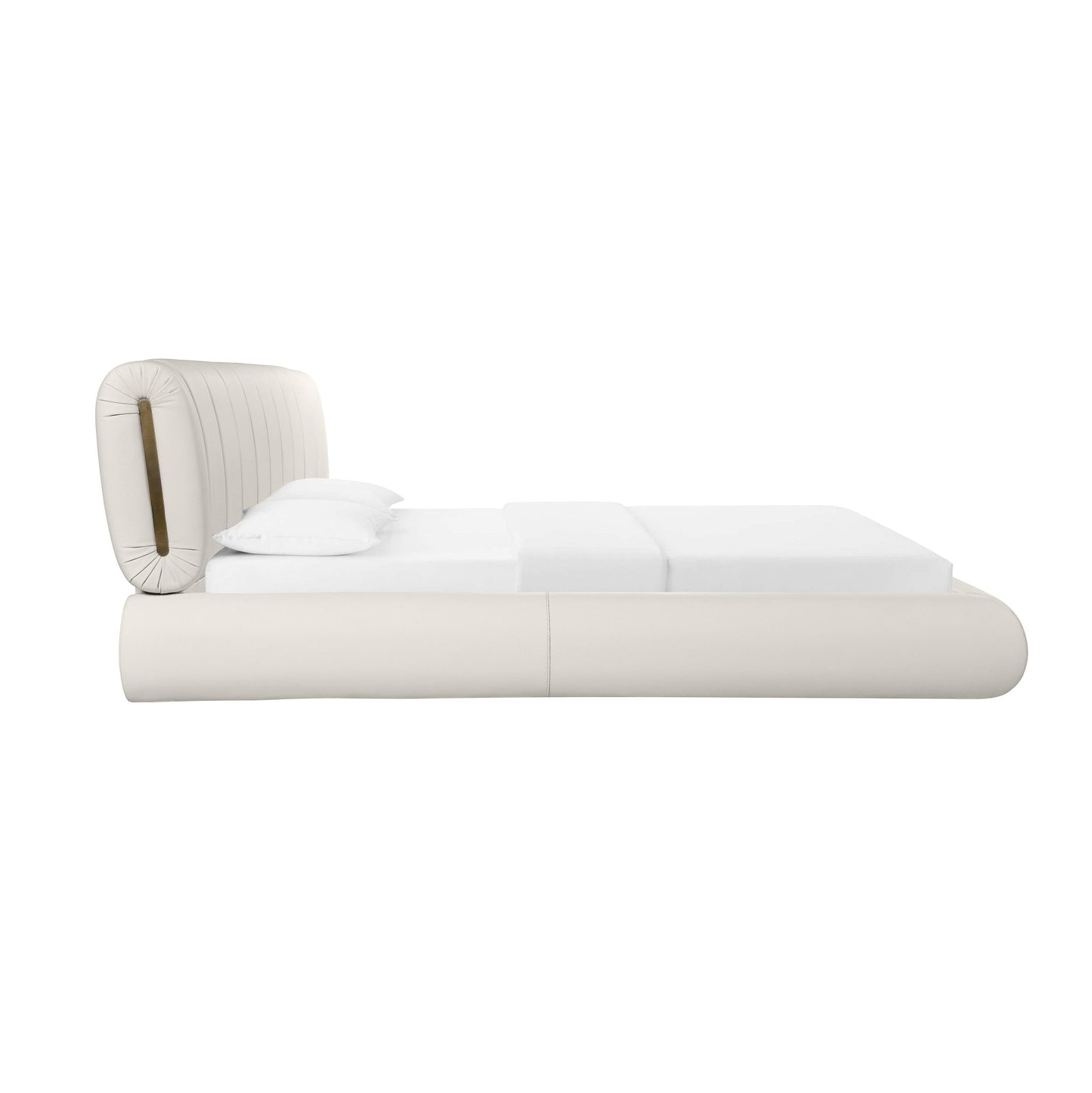 Karol Cream Vegan Leather Super King Bed - Skandi London