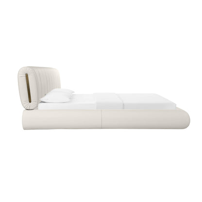 Karol Cream Vegan Leather Super King Bed - Skandi London