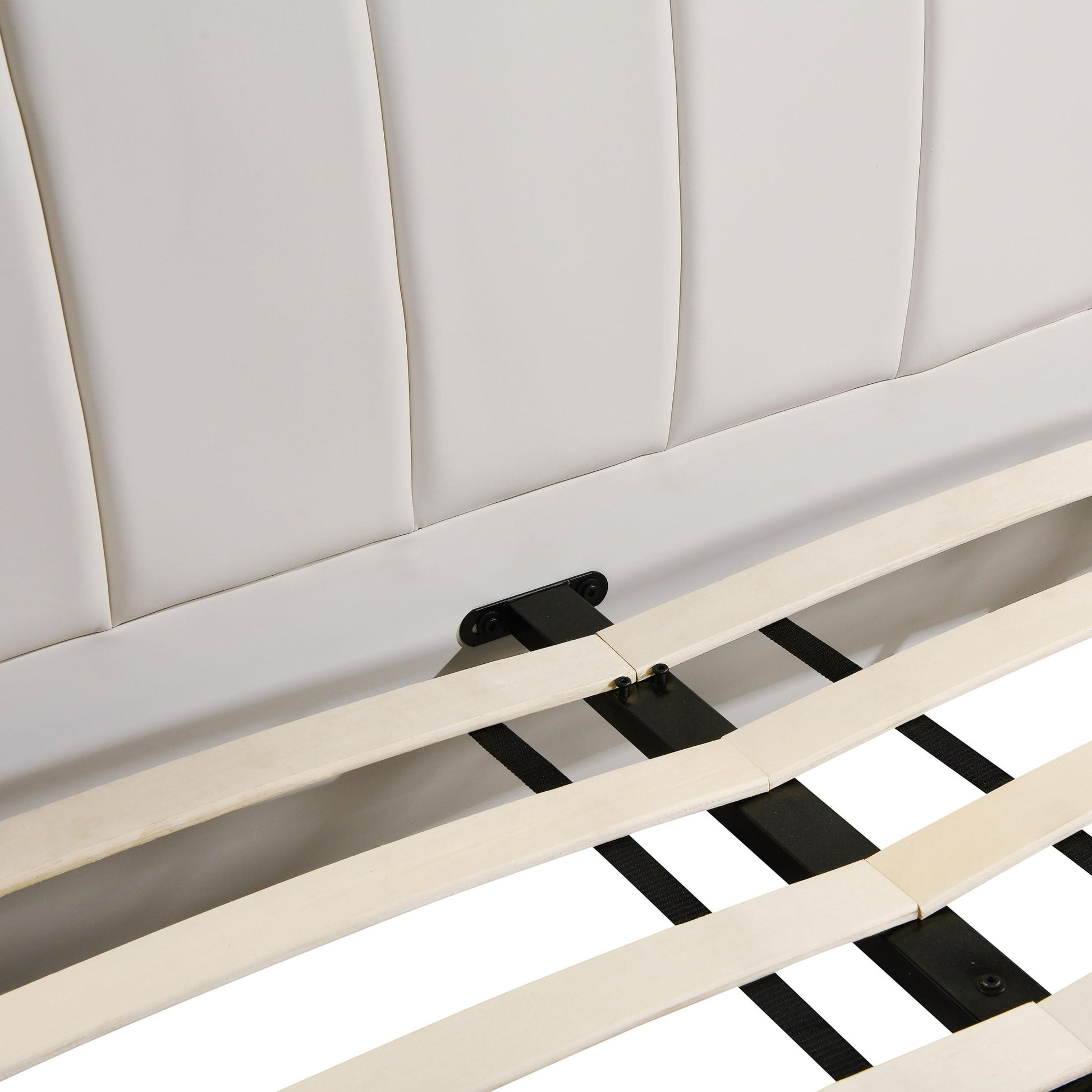 Karol Cream Vegan Leather Super King Bed - Skandi London