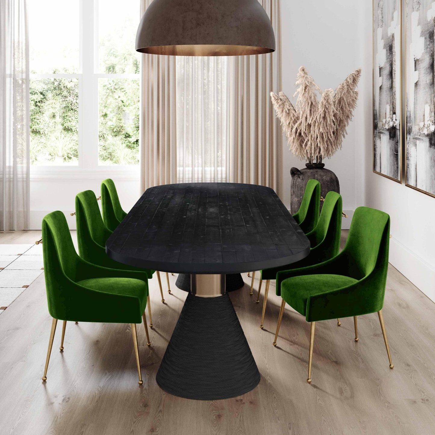 Beatrix Green Velvet Side Chair - Skandi London