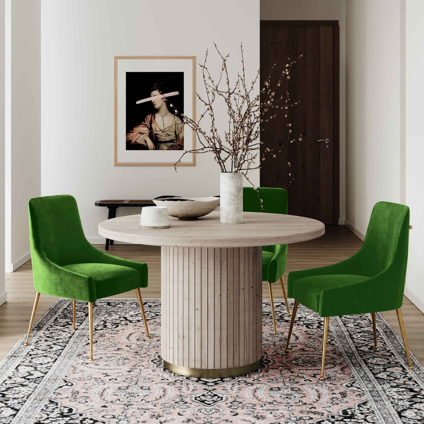 Beatrix Green Velvet Side Chair - Skandi London