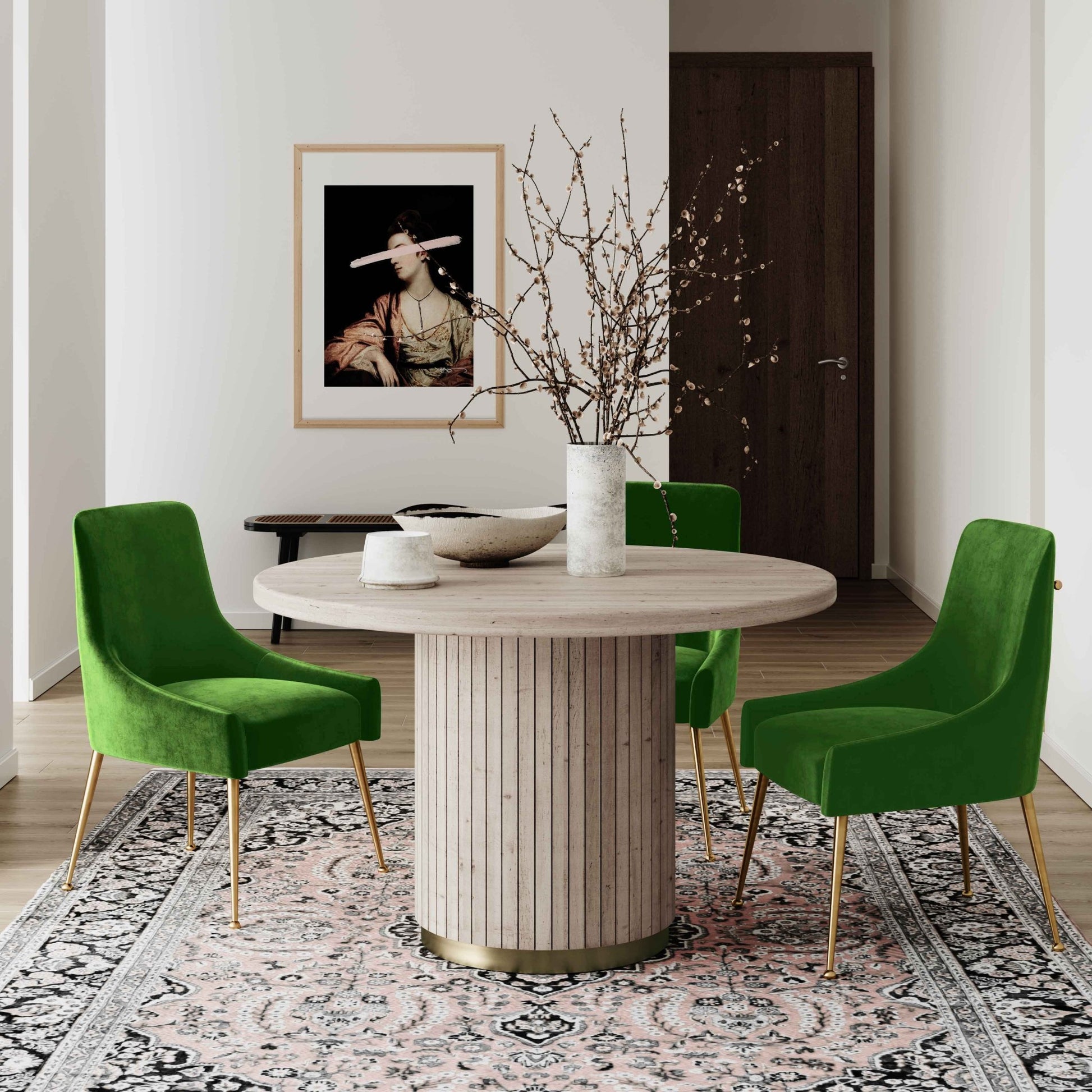 Beatrix Green Velvet Side Chair - Skandi London