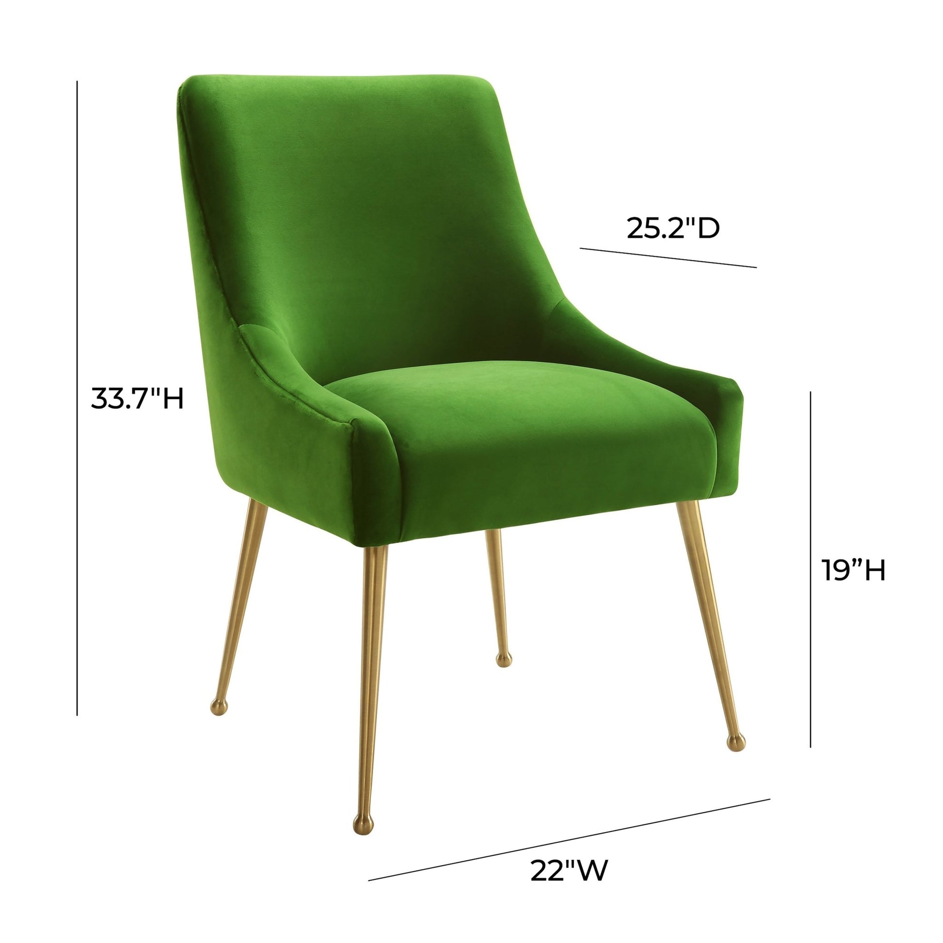 Beatrix Green Velvet Side Chair - Skandi London