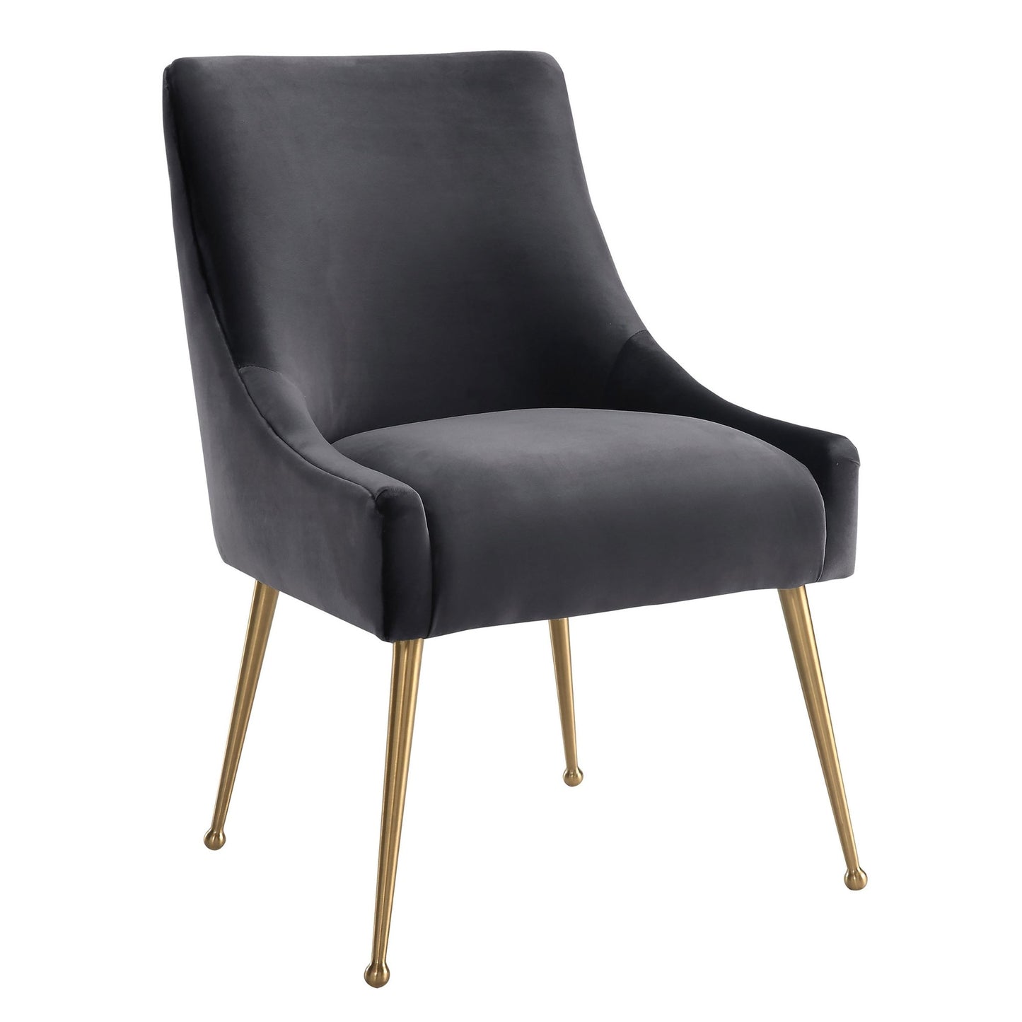 Beatrix Grey Velvet Side Chair - Skandi London