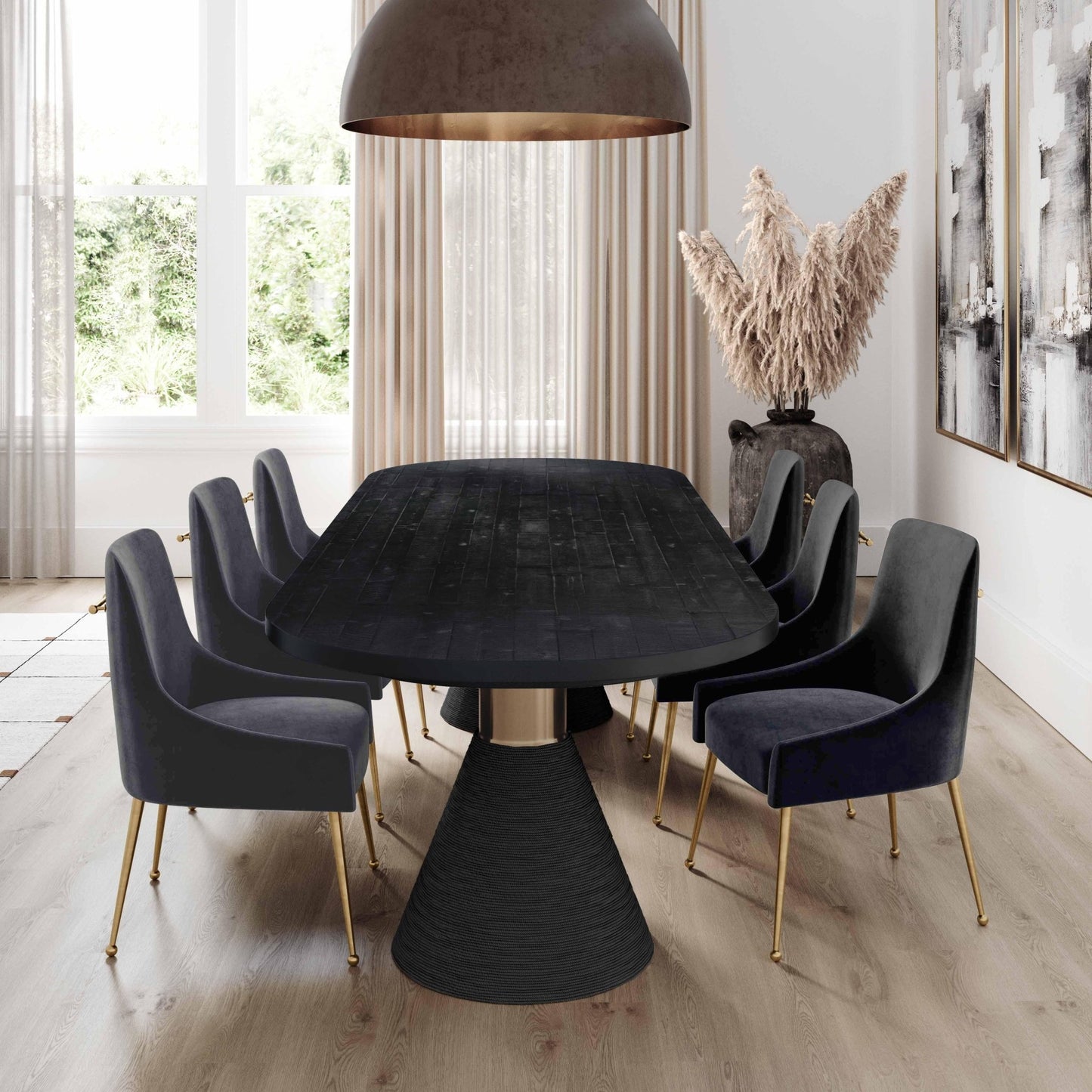 Beatrix Grey Velvet Side Chair - Skandi London