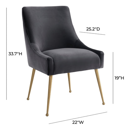 Beatrix Grey Velvet Side Chair - Skandi London