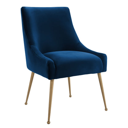 Beatrix Navy Velvet Side Chair - Skandi London