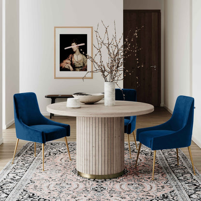 Beatrix Navy Velvet Side Chair - Skandi London
