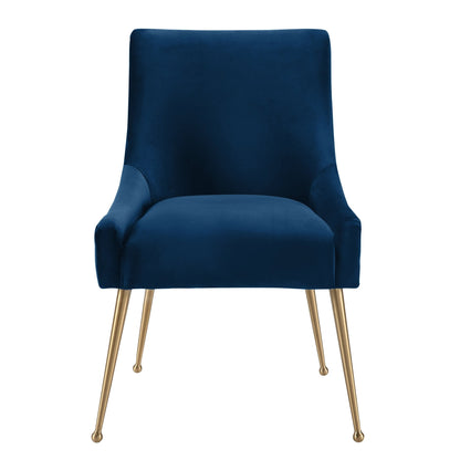 Beatrix Navy Velvet Side Chair - Skandi London