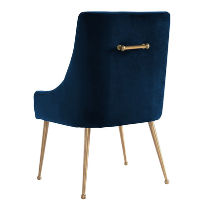 Beatrix Navy Velvet Side Chair - Skandi London