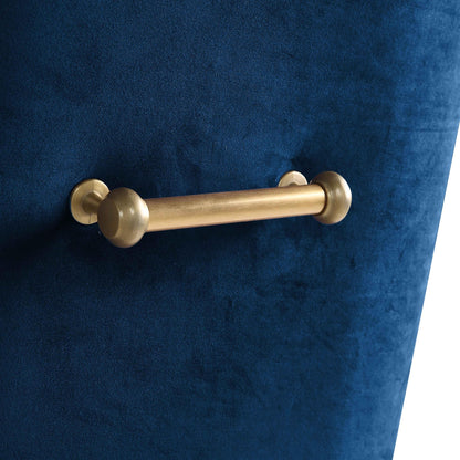 Beatrix Navy Velvet Side Chair - Skandi London