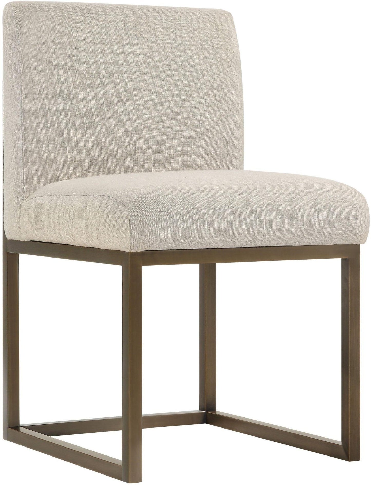 Haute Beige Linen Chair in Brass - Skandi London