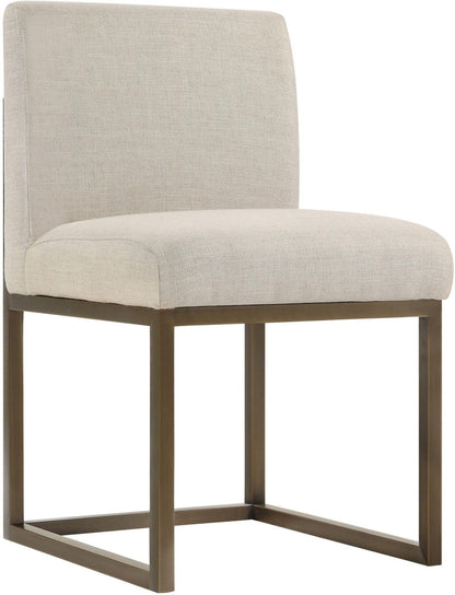 Haute Beige Linen Chair in Brass - Skandi London
