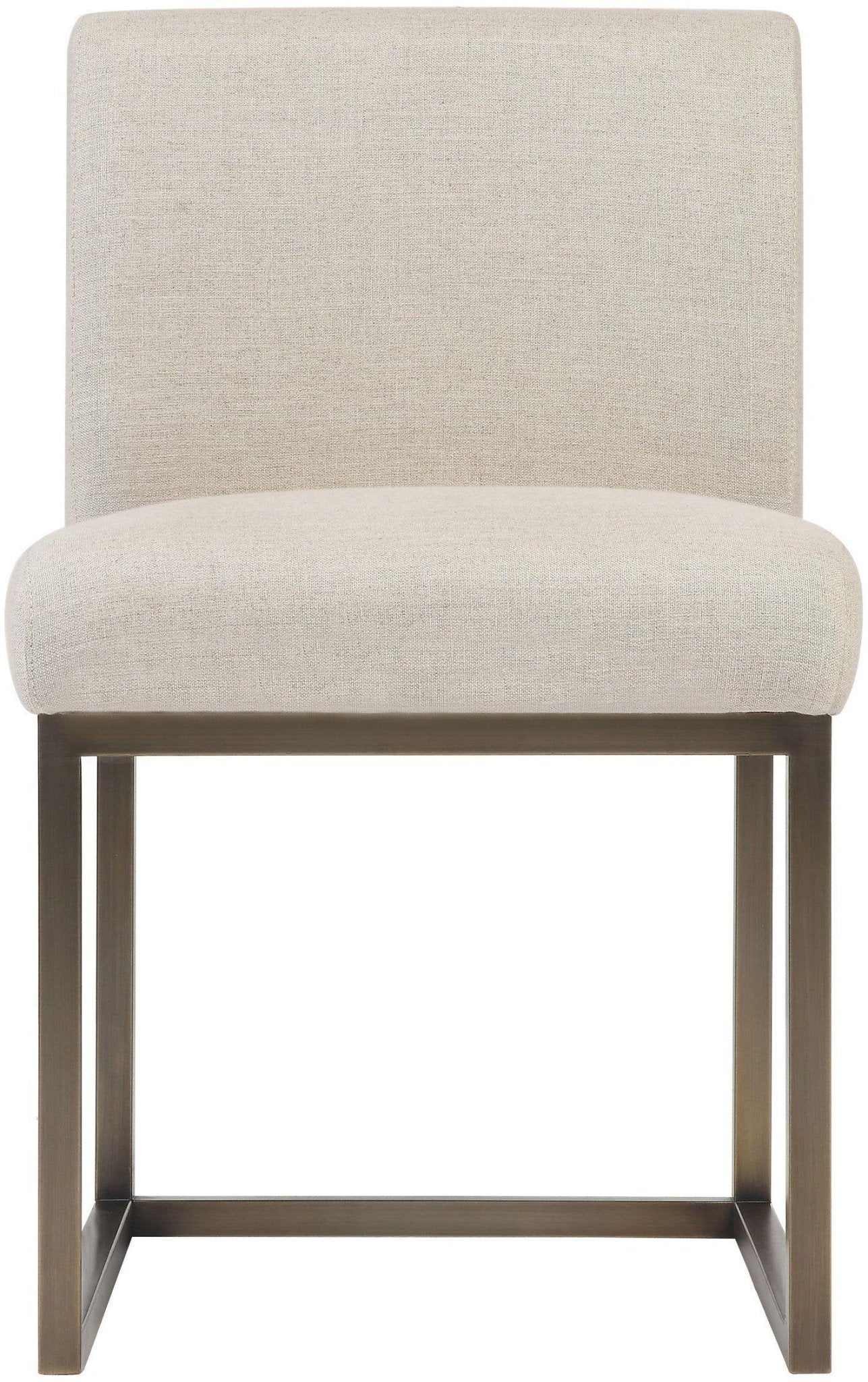 Haute Beige Linen Chair in Brass - Skandi London