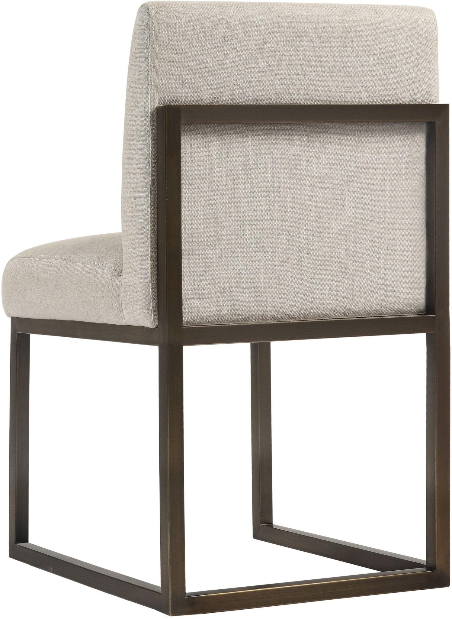 Haute Beige Linen Chair in Brass - Skandi London