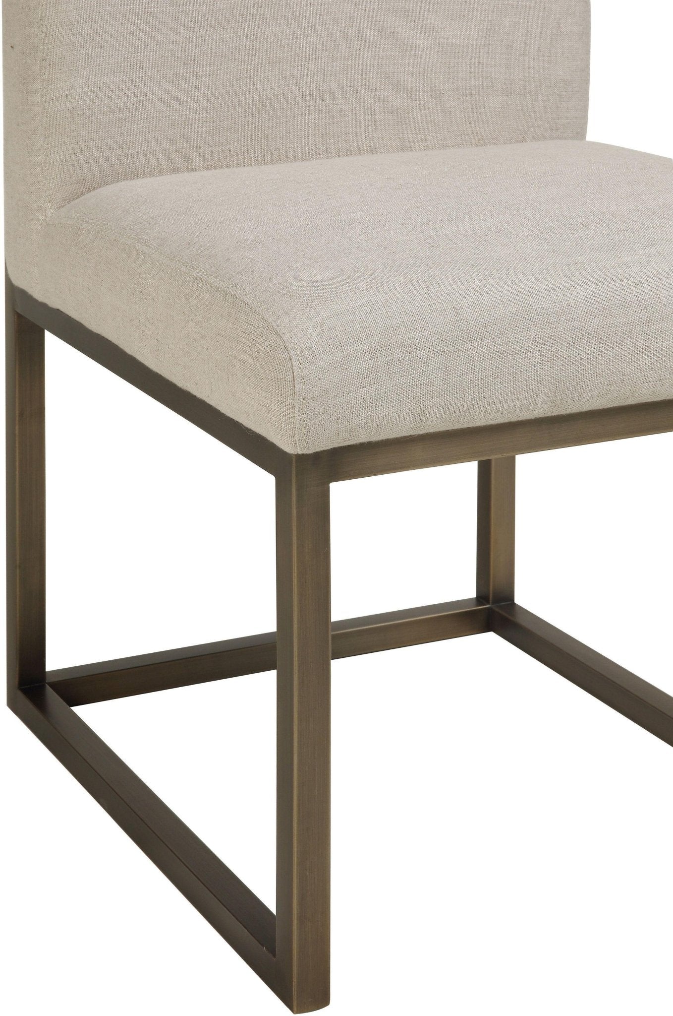 Haute Beige Linen Chair in Brass - Skandi London