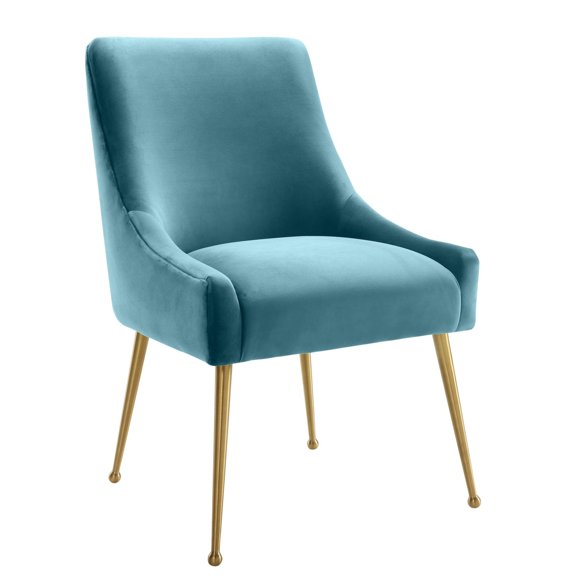 Beatrix Sea Blue Velvet Side Chair - Skandi London
