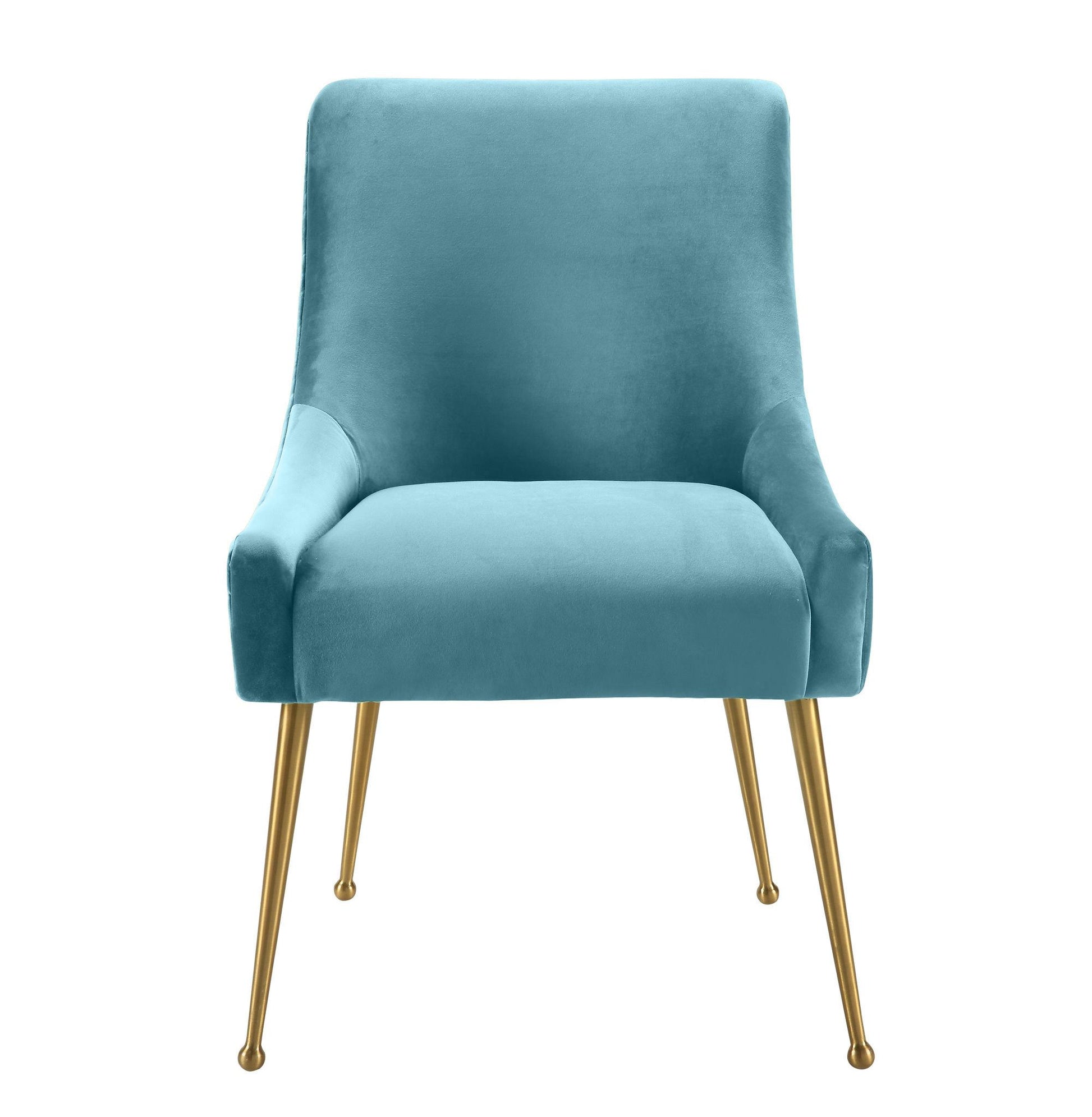 Beatrix Sea Blue Velvet Side Chair - Skandi London