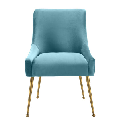 Beatrix Sea Blue Velvet Side Chair - Skandi London