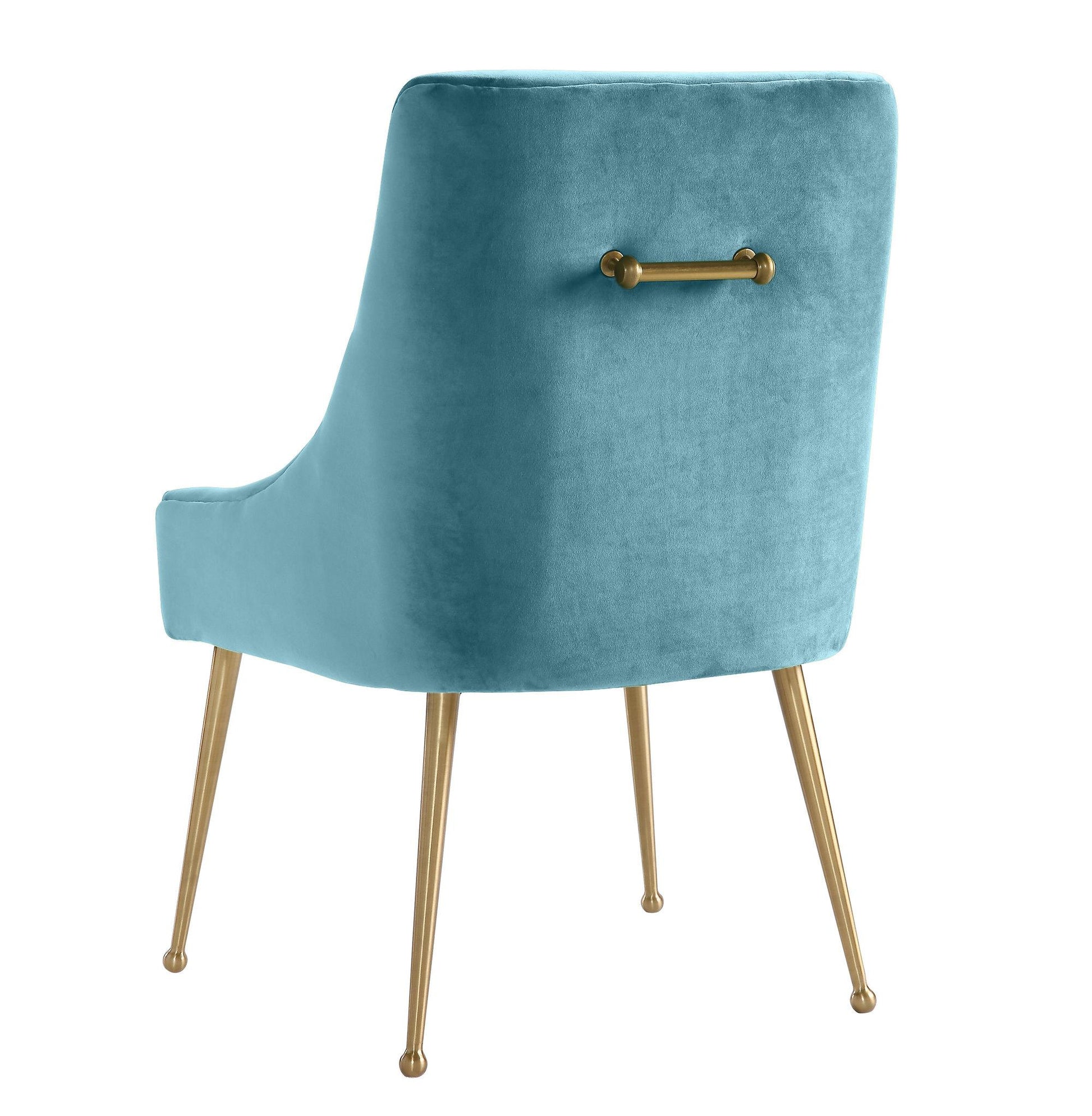 Beatrix Sea Blue Velvet Side Chair - Skandi London