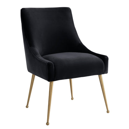 Beatrix Black Velvet Side Chair - Skandi London