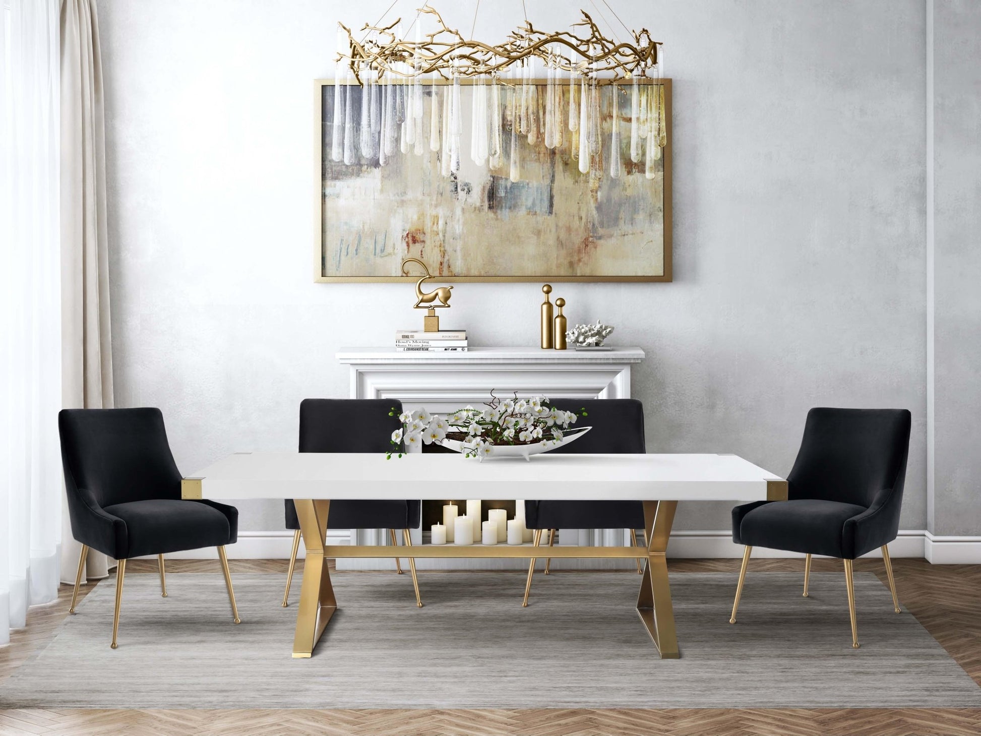 Beatrix Black Velvet Side Chair - Skandi London