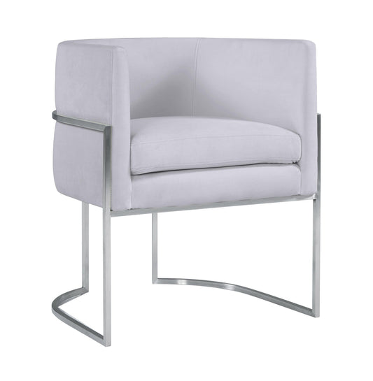 Giselle Grey Velvet Dining Chair with Silver Leg - Skandi London