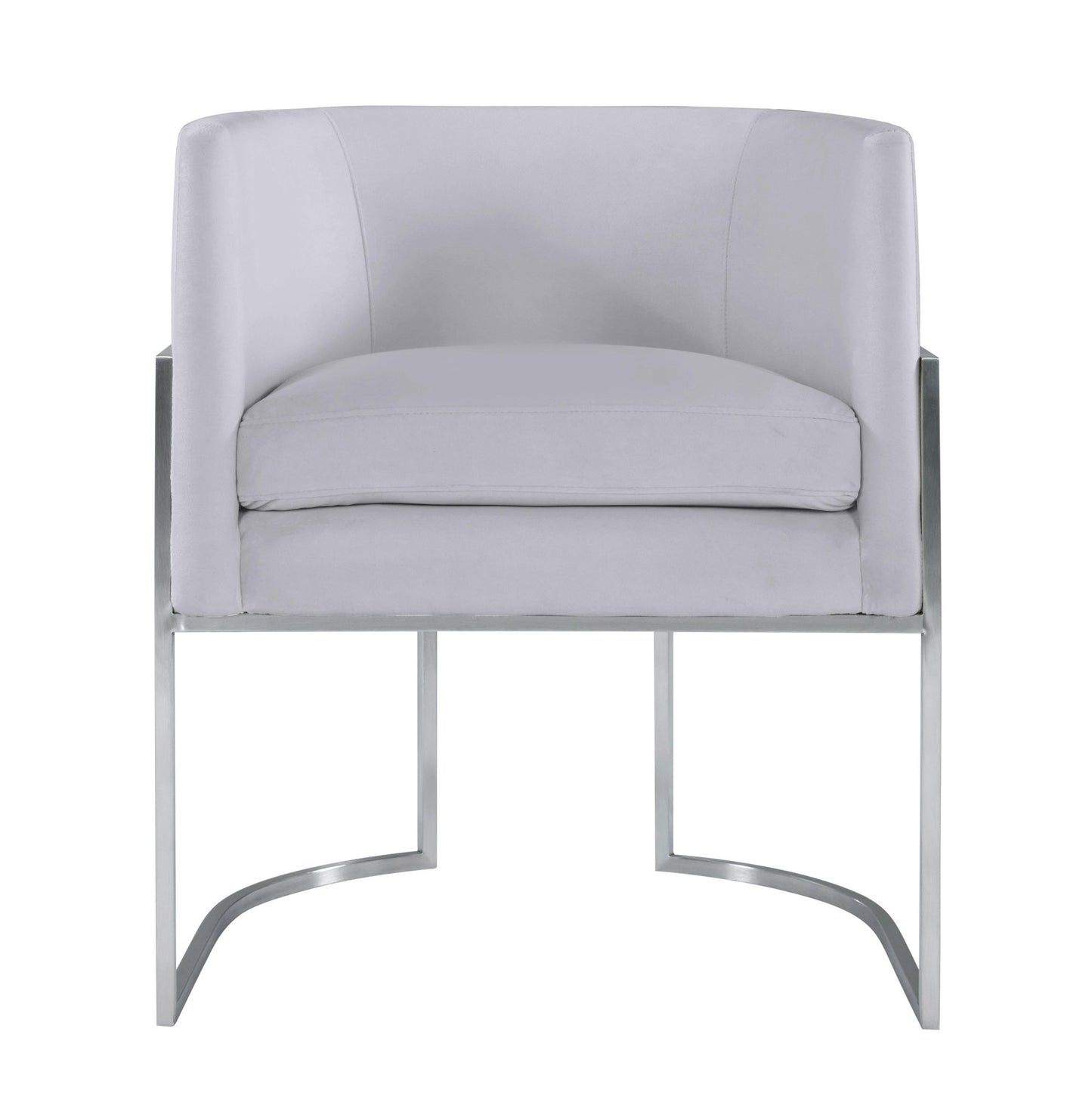 Giselle Grey Velvet Dining Chair with Silver Leg - Skandi London